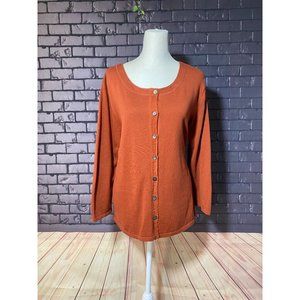 J. Jill Orange Women's Cardigan Sweater